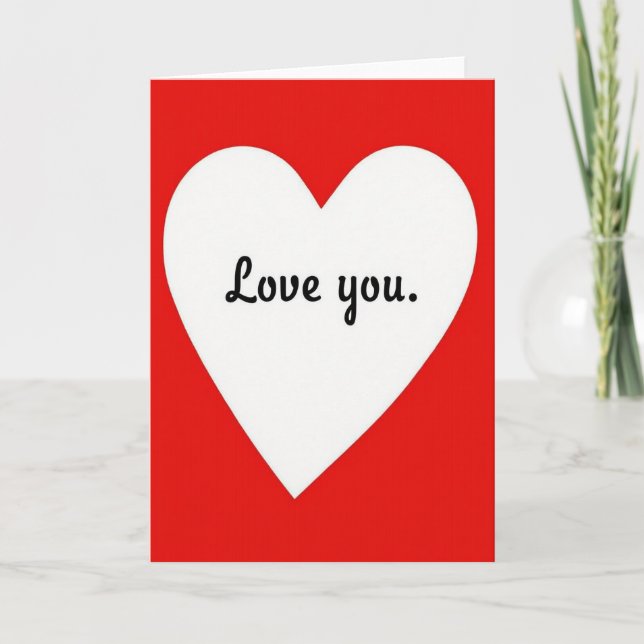 Carte Simple Love You Rayée (Devant)