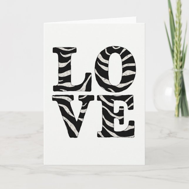 Carte Simple Love Zebra Card (Devant)