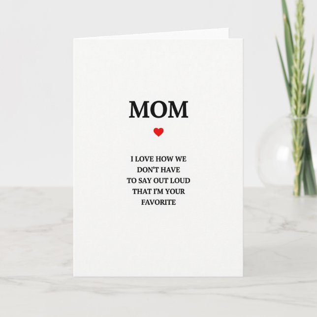 Carte simple "Maman je t'aime" (Devant)