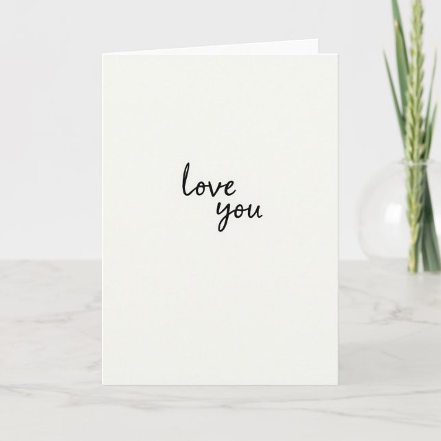 Carte simple manuscrite « Je t'aime » (Devant)