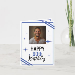 Carte Simple Mari blanc et bleu 60e anniversaire