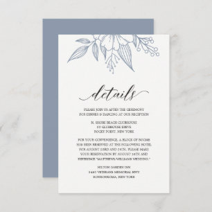 Carte simple Mariage floral Dusty