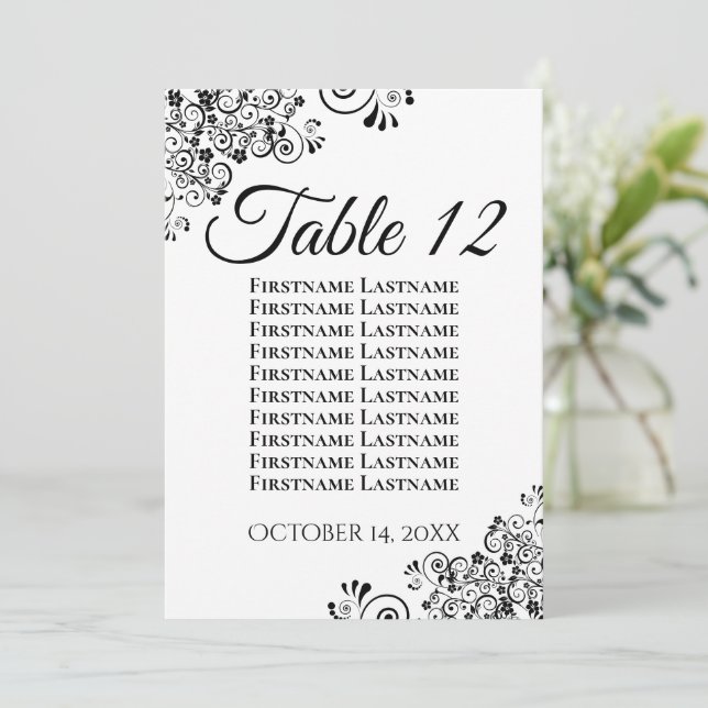 Carte simple Mariage noir et blanc (Debout devant)