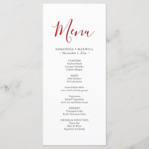 Carte simple Mariage rouge