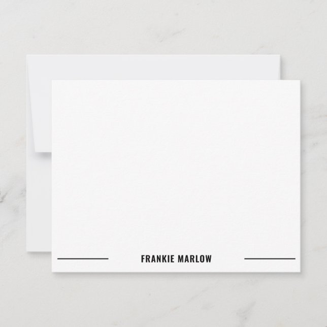 Carte Simple Masculine Classique Minimale Blanc (Devant)