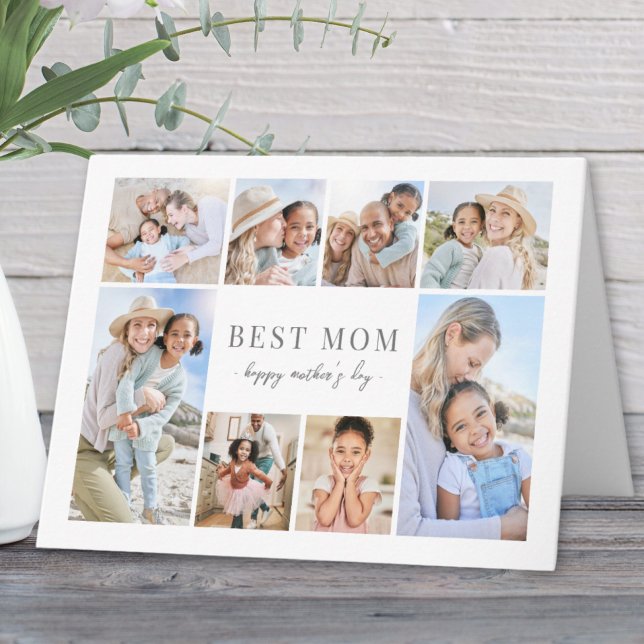 Carte Simple Meilleure Maman Photo Collage Fête des Mère (Simple Best Mom Photo Collage Mother's Day Card)