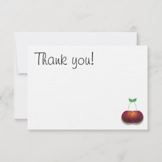 Carte simple Merci de note de cerise