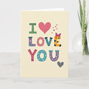 Carte simple mignonne je t'aime