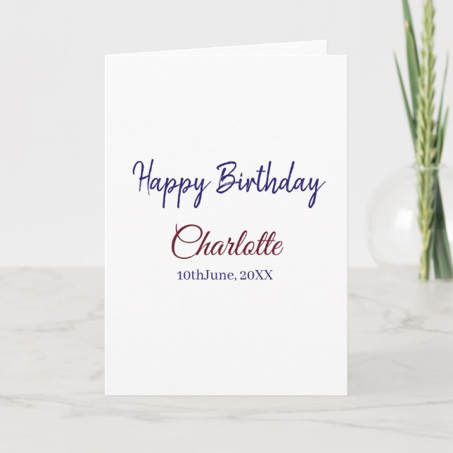 Carte SIMPLE MINIMAL.CUTIE AJOUTER NOM BÉBÉ joyeux anniv (Devant)