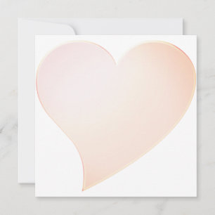 Carte simple minimaliste de grand coeur rose pâle