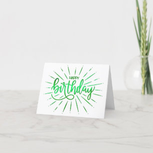 Carte Simple minimaliste Green Spotty Joyeux Anniversair