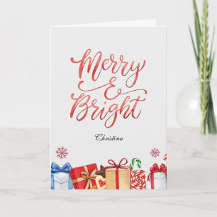 Carte Simple minimaliste Joyeux et Noël lumineux