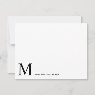 Carte simple minimaliste minimaliste noir Monogram