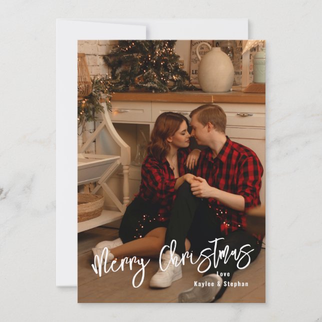 Carte Simple Modern Christmas Card - Personalized Photo (Devant)