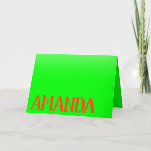 Carte Simple & Modern Lime Green & Orange - Personalized