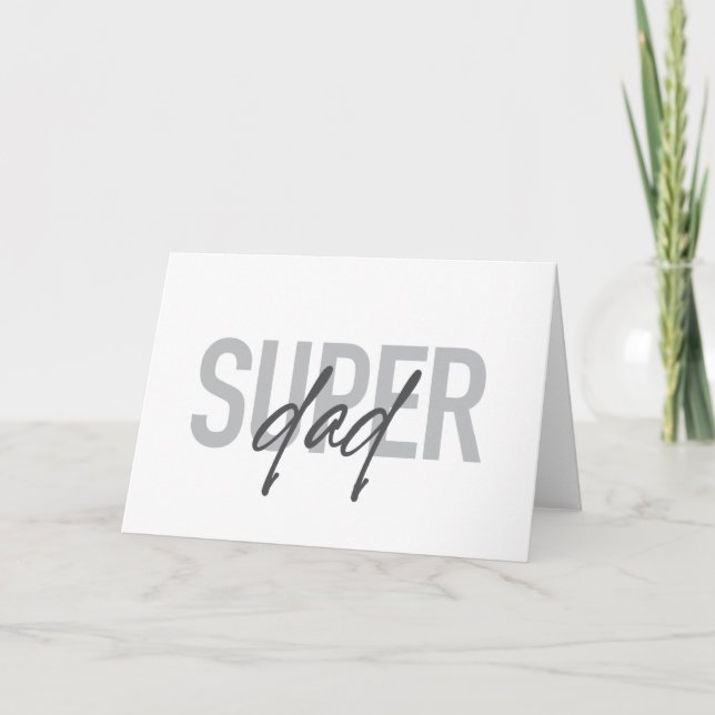 Carte Simple, moderne, cool, tendance design Super Papa (Devant)