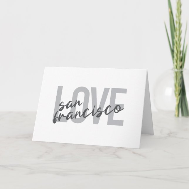 Carte Simple, moderne, design urbain Love San Francisco (Devant)