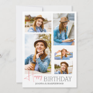 Carte Simple moderne Joyeux Anniversaire élégant 5 Photo