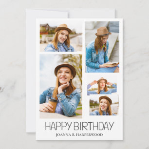 Carte Simple moderne Joyeux Anniversaire élégant 5 Photo