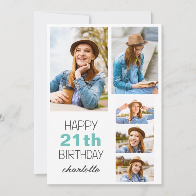 Carte Simple Moderne Joyeux Anniversaire Élégant Toute Â (Devant)