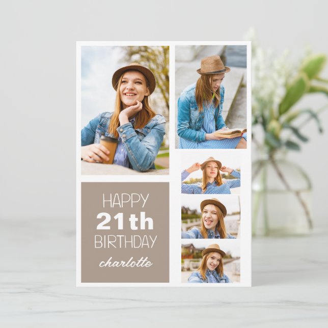 Carte Simple Moderne Joyeux Anniversaire Style N'Importe (Debout devant)