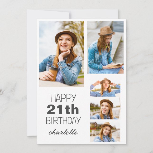 Carte Simple Moderne Joyeux Anniversaire Style N'Importe (Devant)