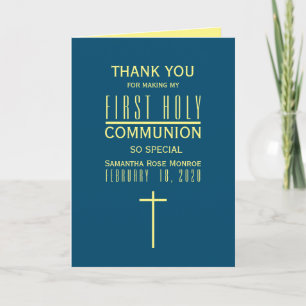 Carte Simple, moderne, premier Merci de communion sainte
