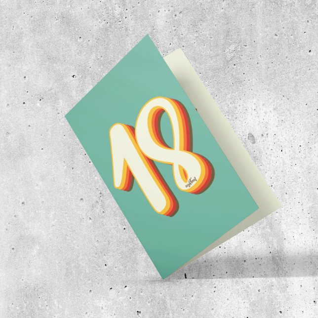 Carte Simple moderne rétro Super dix-huit 18e anniversai (Créateur téléchargé)