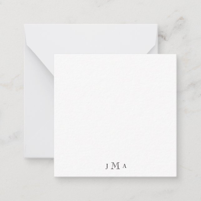 Carte simple Monogram Blank Note Card. (Devant)