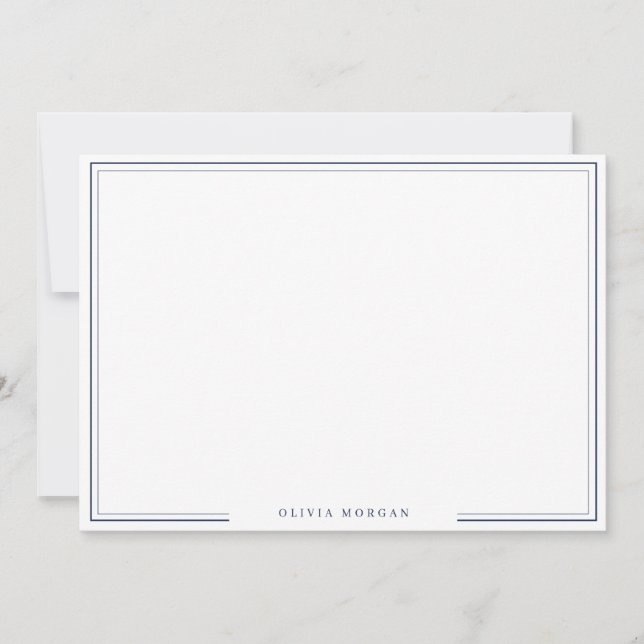 Carte simple Navy Blue Border Name (Devant)