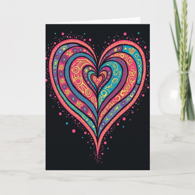 Carte Simple Pattern Heart Card (Devant)