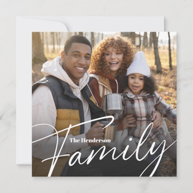 Carte Simple Photo de Famille Personnalisée (Devant)