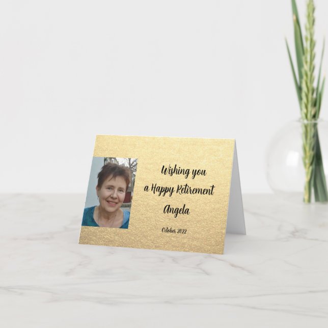 Carte Simple Photo de Joyeuse Retraite Félicitations en  (Devant)