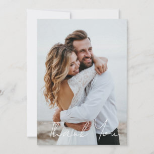 Carte Simple Photo de mariage Ajoutez votre message Merc
