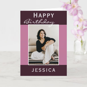 Carte Simple Photo Joyeux Anniversaire Violet