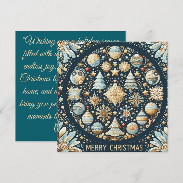 Carte simple pour les fêtes (Devant / Derrière)