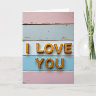 Carte simple rayée Je t'aime