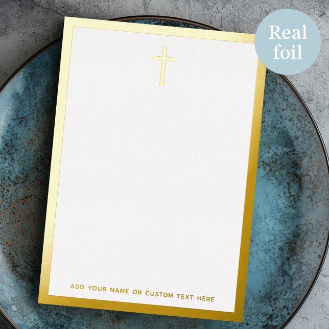 Carte simple recto-verso en feuille d'argent ou d' (Simple cross border silver or gold foil note card)