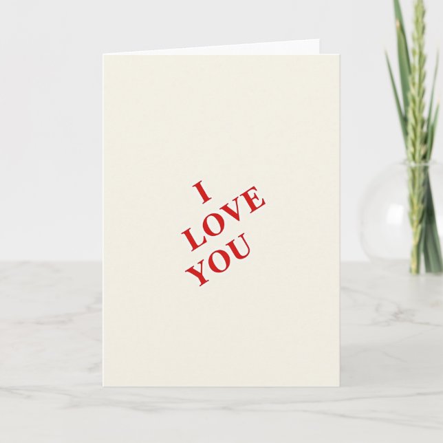 Carte Simple Red Je T'Aime (Devant)
