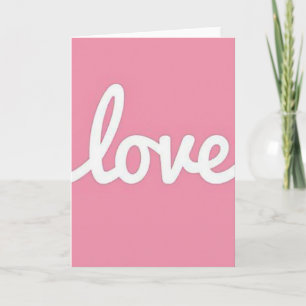 Carte simple rose avec texte amour