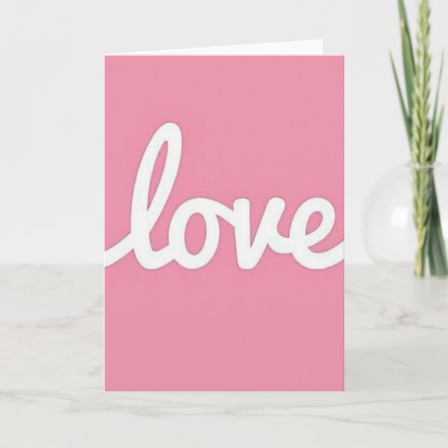 Carte simple rose avec texte amour (Devant)
