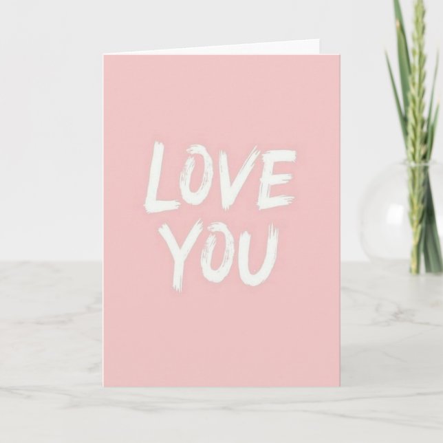 Carte Simple Rose Je T'Aime (Devant)