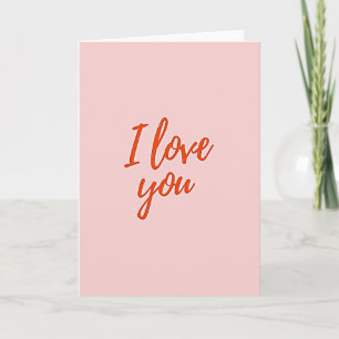 Carte simple rose je t'aime