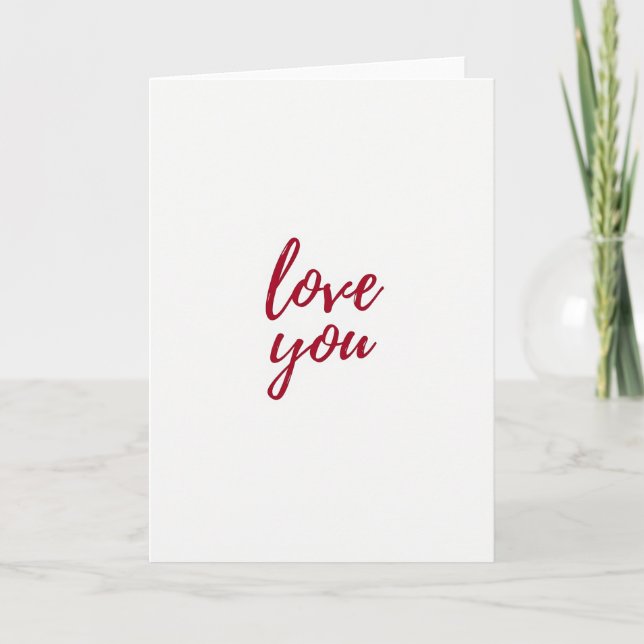 Carte Simple Rouge Je T'Aime (Devant)