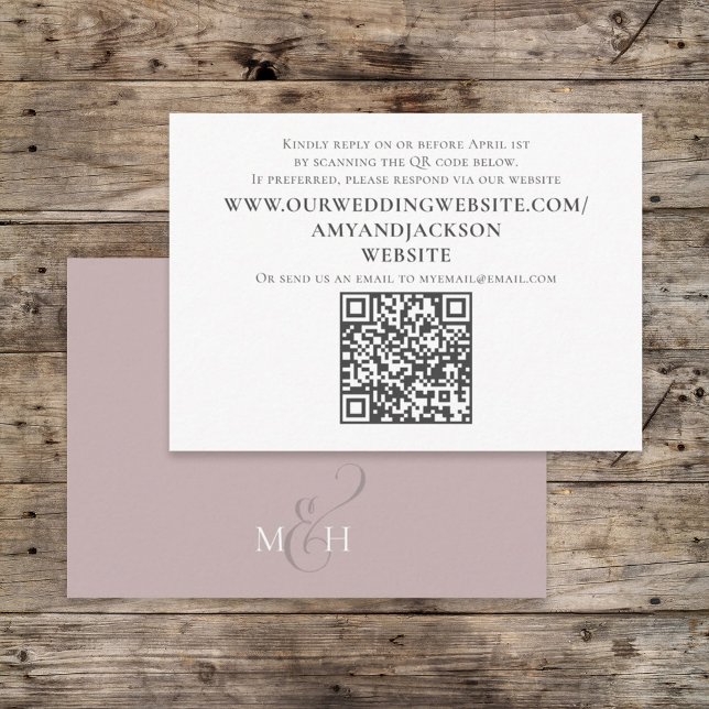Carte simple RSVP Blush Rose Wedding (Créateur téléchargé)
