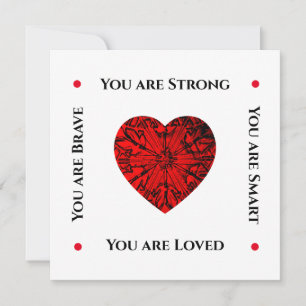 Carte simple Ruby Red Heart Valentine Flat Holiday