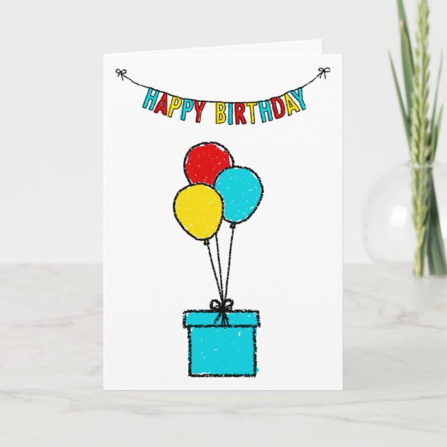 Carte simple salutation d'anniversaire heureuse (Devant)