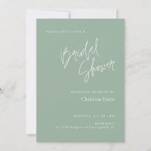 Carte Simple Script Sage Green Nuptiale Douche de nage i