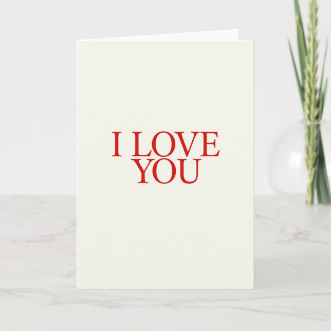 Carte Simple Serif Je T'Aime (Devant)