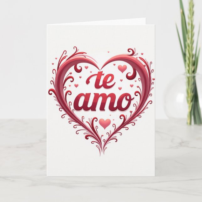 Carte Simple Te Amo Heart Card (Devant)